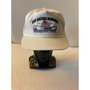 NEW Vintage USS Arizona Memorial Hat Made in USA Pearl Harbor Snapback Trucker